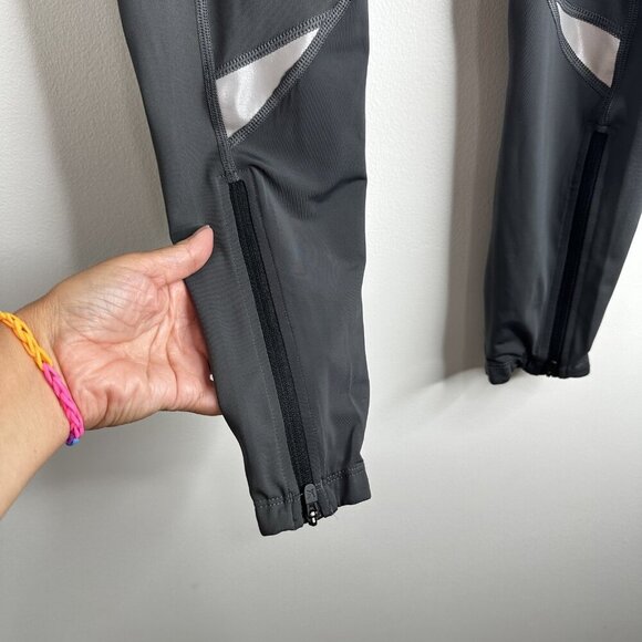 Kari Traa Leggungs Womens Small Black Reflective Zip Leg Athletic Running Tights - Picture 4 of 11